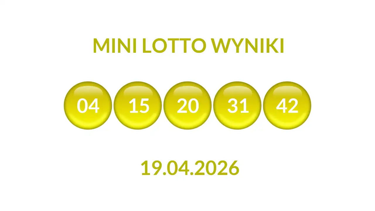 Kulki Mini Lotto z wylosowanymi liczbami dnia 19.04.2026