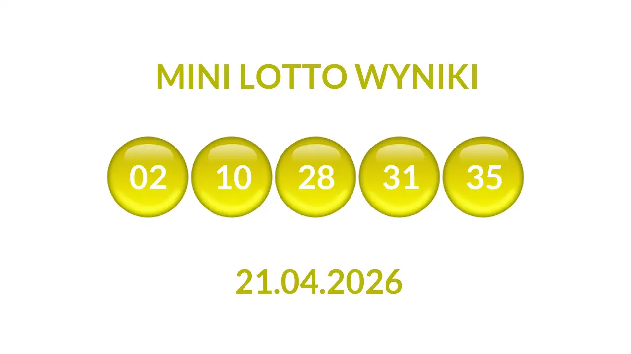 Kulki Mini Lotto z wylosowanymi liczbami dnia 21.04.2026