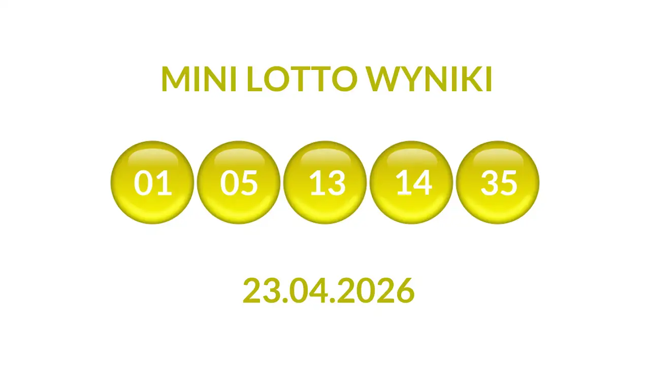 Kulki Mini Lotto z wylosowanymi liczbami dnia 23.04.2026