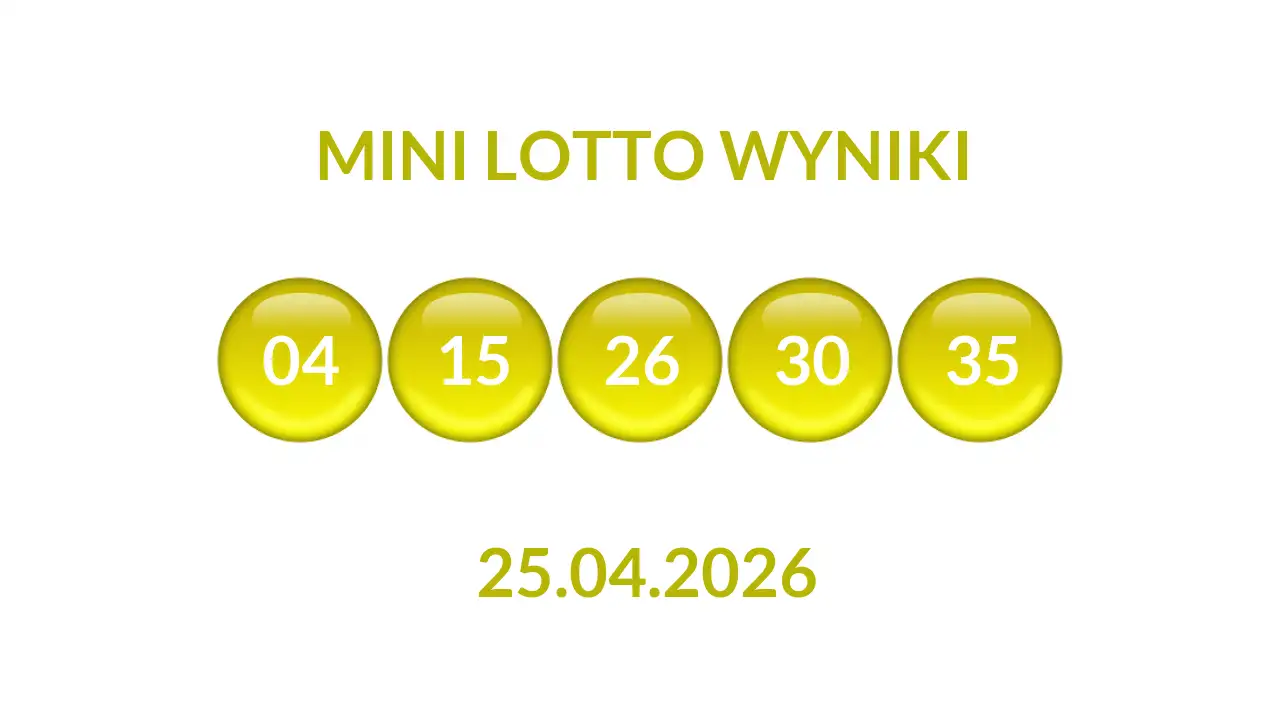Kulki Mini Lotto z wylosowanymi liczbami dnia 25.04.2026