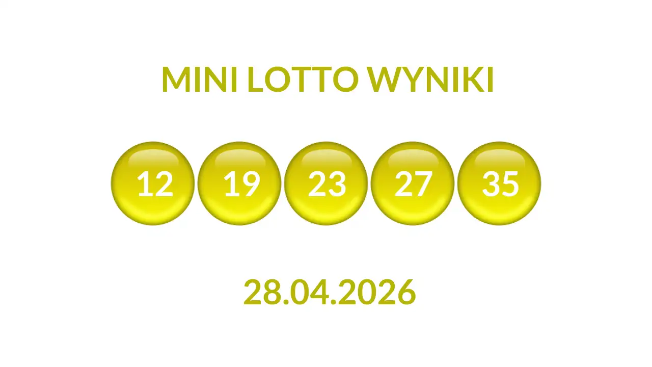 Kulki Mini Lotto z wylosowanymi liczbami dnia 28.04.2026