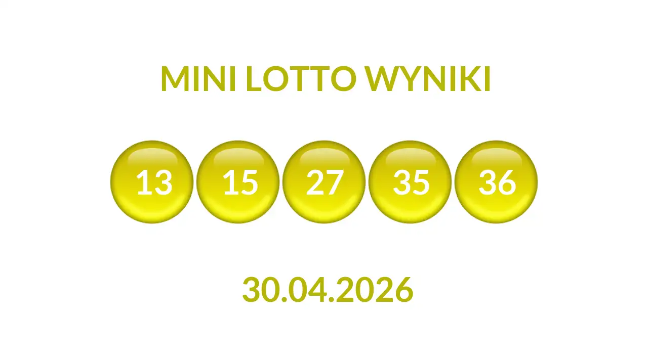 Kulki Mini Lotto z wylosowanymi liczbami dnia 30.04.2026