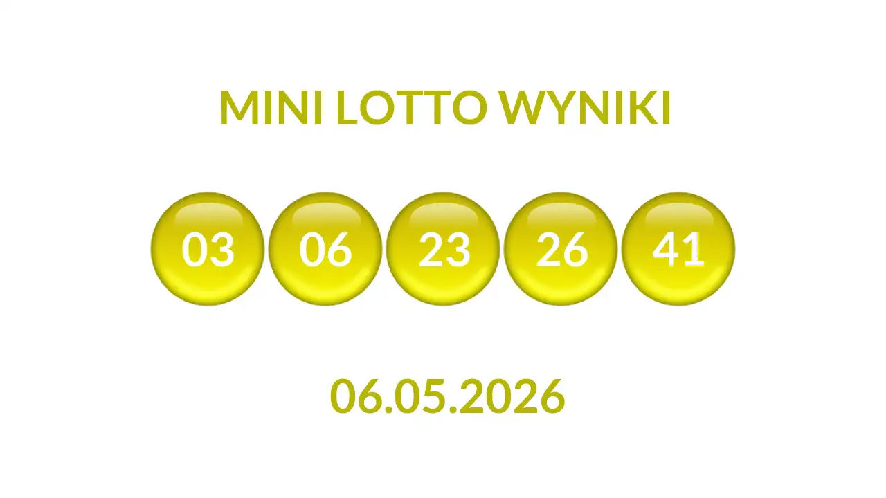 Kulki Mini Lotto z wylosowanymi liczbami dnia 06.05.2026