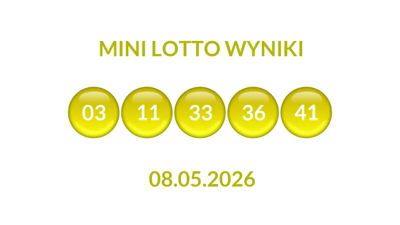 Kulki Mini Lotto z wylosowanymi liczbami dnia 08.05.2026