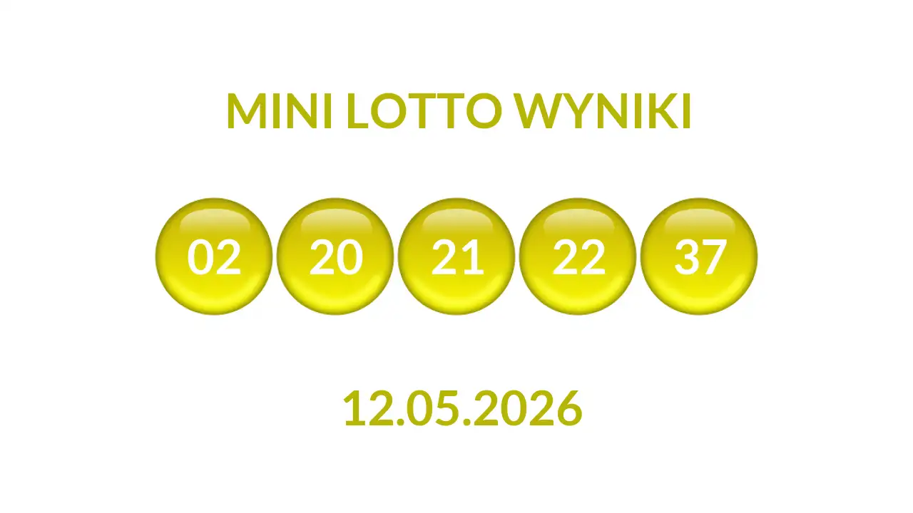 Kulki Mini Lotto z wylosowanymi liczbami dnia 12.05.2026
