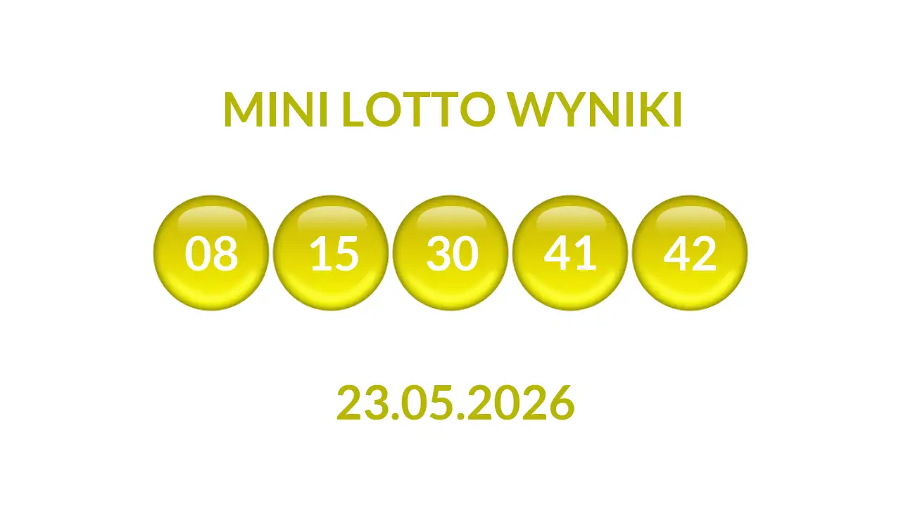 Kulki Mini Lotto z wylosowanymi liczbami dnia 23.05.2026