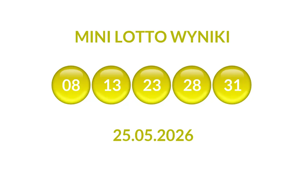 Kulki Mini Lotto z wylosowanymi liczbami dnia 25.05.2026