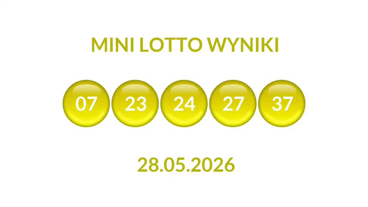 Kulki Mini Lotto z wylosowanymi liczbami dnia 28.05.2026