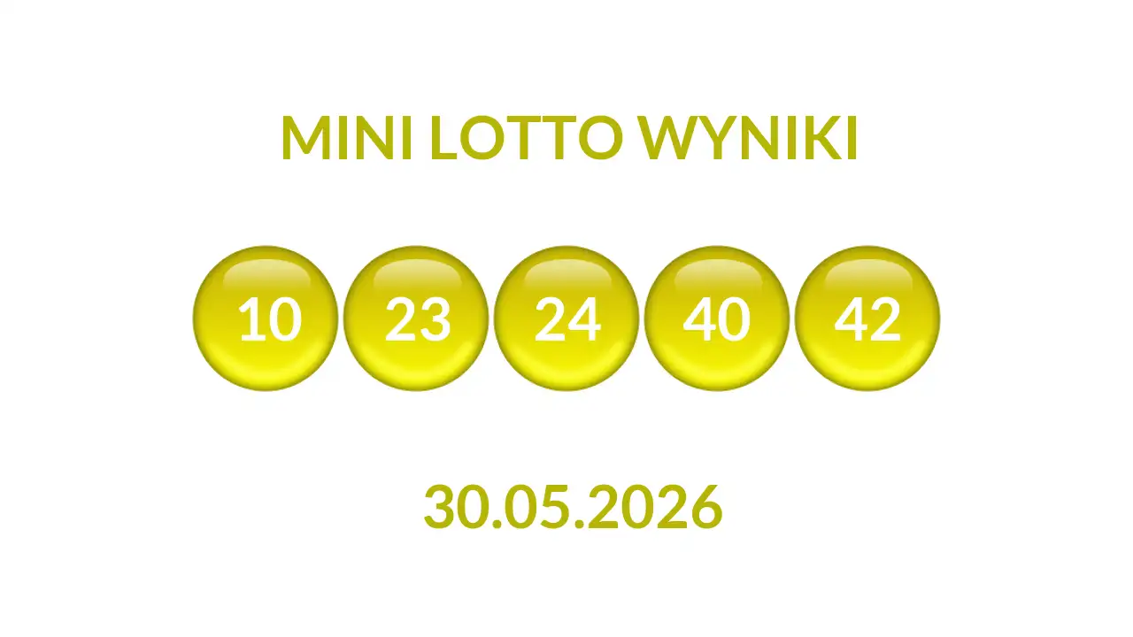 Kulki Mini Lotto z wylosowanymi liczbami dnia 30.05.2026