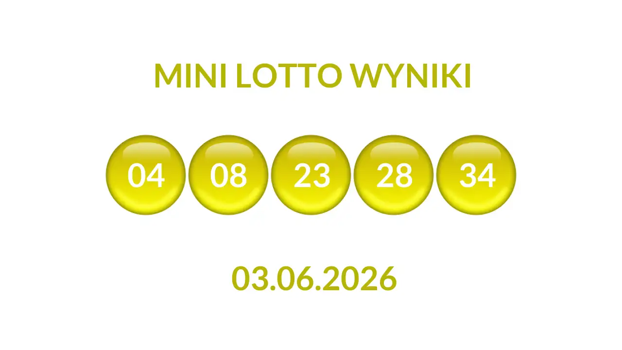 Kulki Mini Lotto z wylosowanymi liczbami dnia 03.06.2026