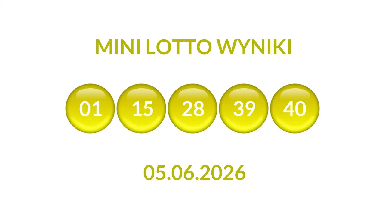 Kulki Mini Lotto z wylosowanymi liczbami dnia 05.06.2026