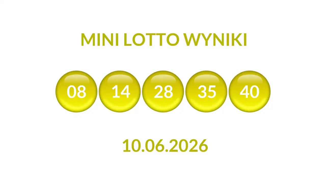 Kulki Mini Lotto z wylosowanymi liczbami dnia 10.06.2026
