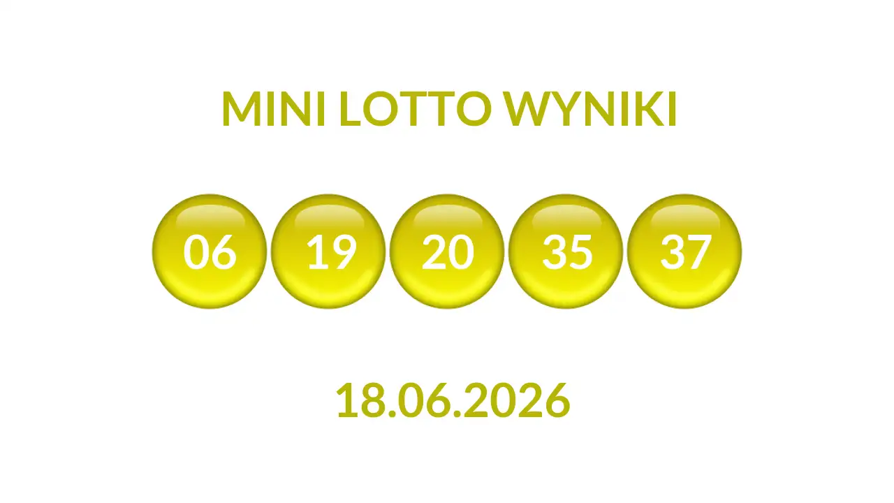 Kulki Mini Lotto z wylosowanymi liczbami dnia 18.06.2026