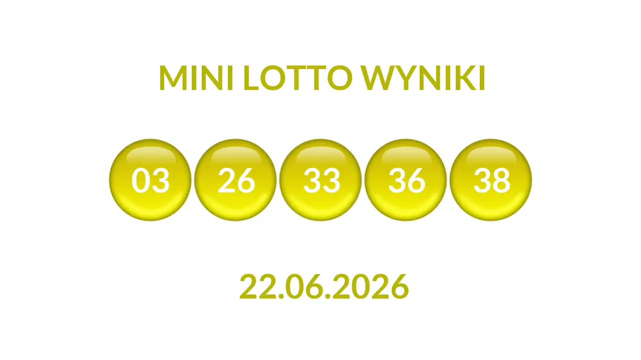 Kulki Mini Lotto z wylosowanymi liczbami dnia 22.06.2026