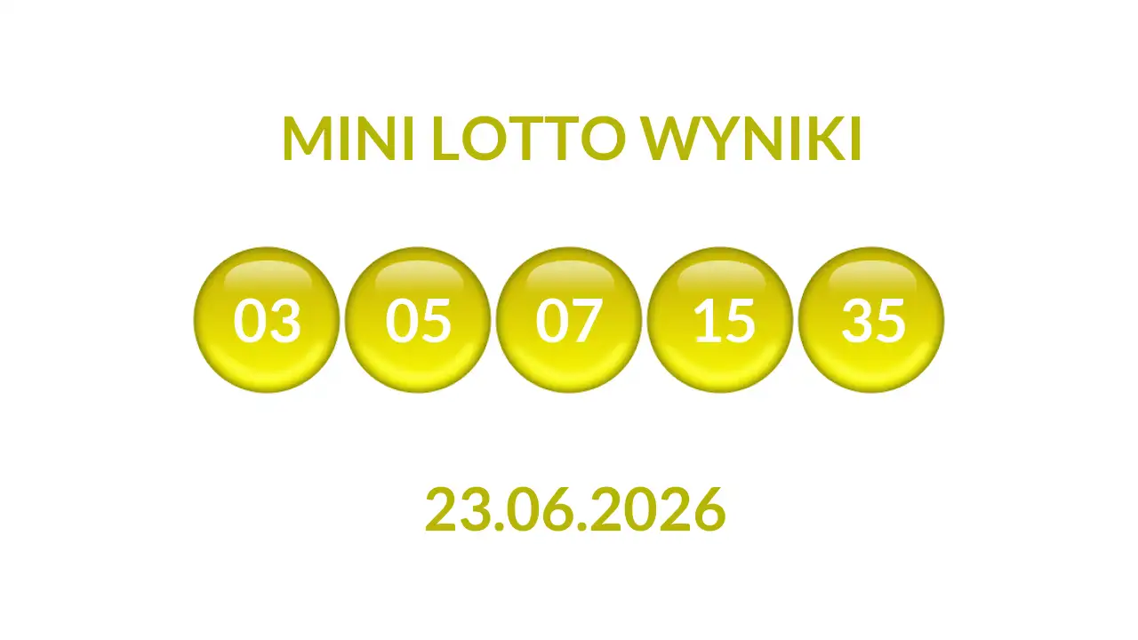 Kulki Mini Lotto z wylosowanymi liczbami dnia 23.06.2026