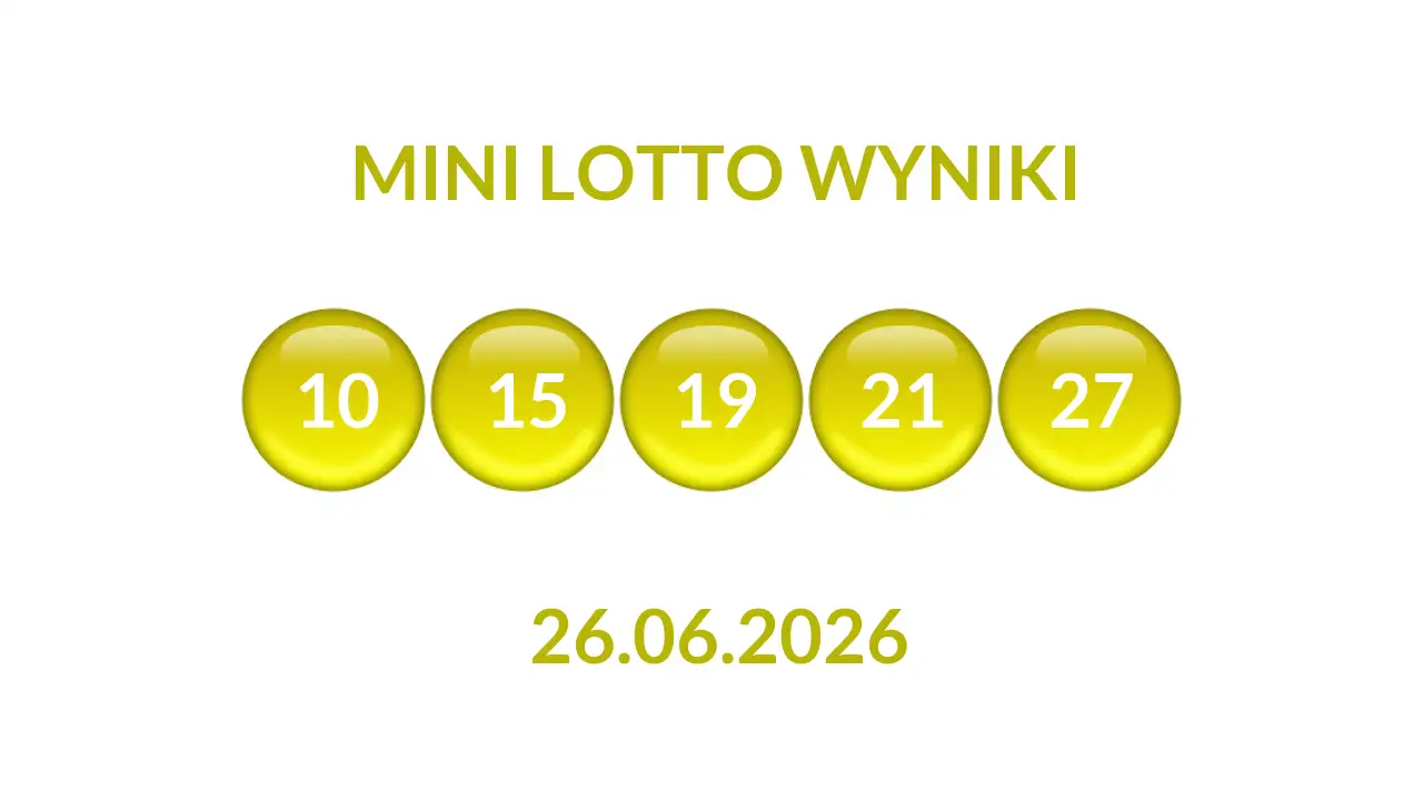 Kulki Mini Lotto z wylosowanymi liczbami dnia 26.06.2026