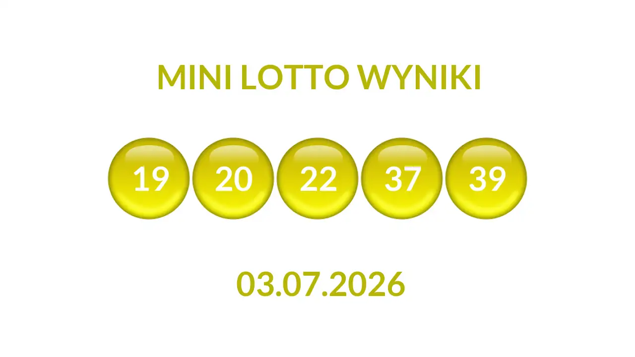 Kulki Mini Lotto z wylosowanymi liczbami dnia 03.07.2026
