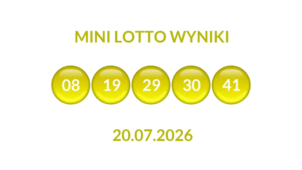 Kulki Mini Lotto z wylosowanymi liczbami dnia 20.07.2026