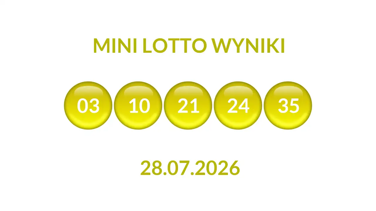 Kulki Mini Lotto z wylosowanymi liczbami dnia 28.07.2026