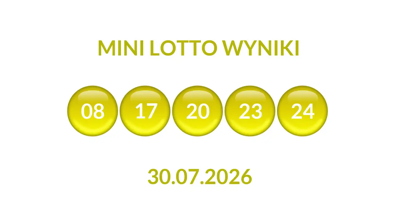 Kulki Mini Lotto z wylosowanymi liczbami dnia 30.07.2026