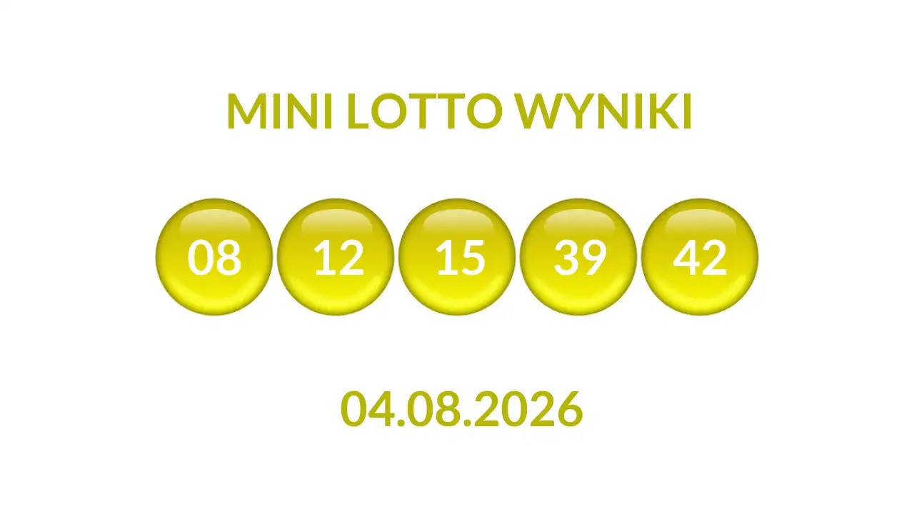Kulki Mini Lotto z wylosowanymi liczbami dnia 04.08.2026