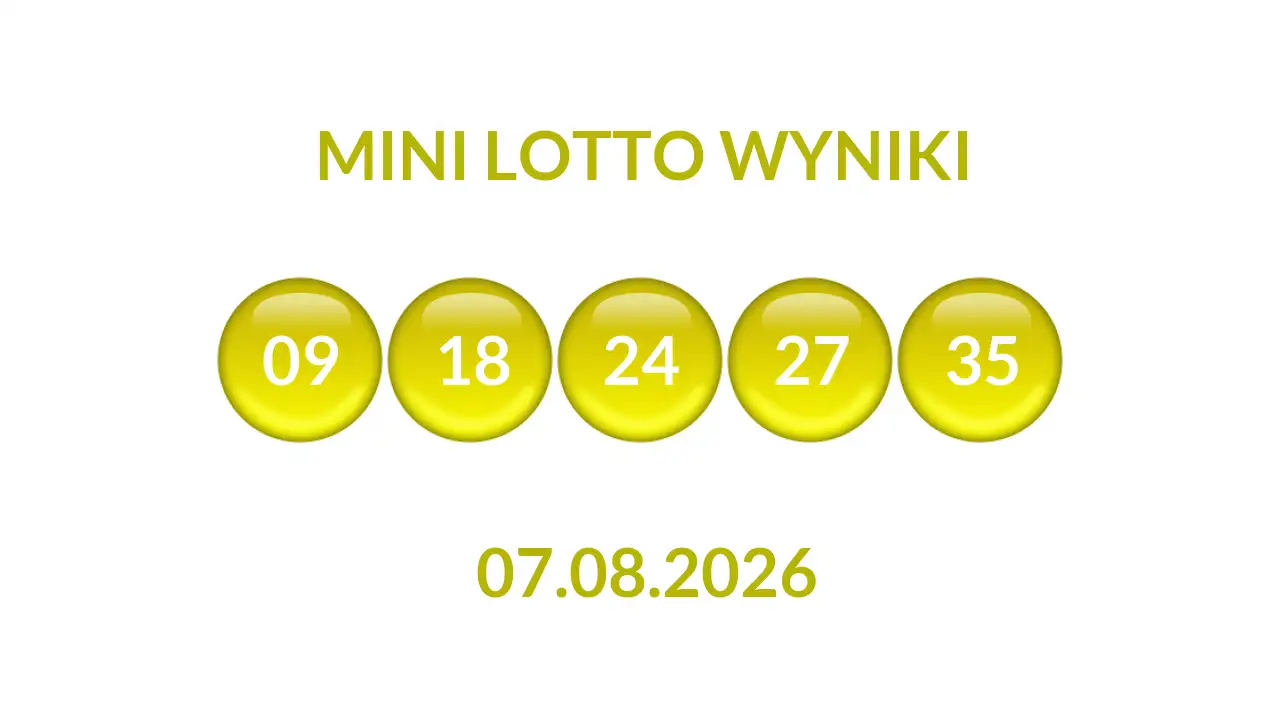 Kulki Mini Lotto z wylosowanymi liczbami dnia 07.08.2026