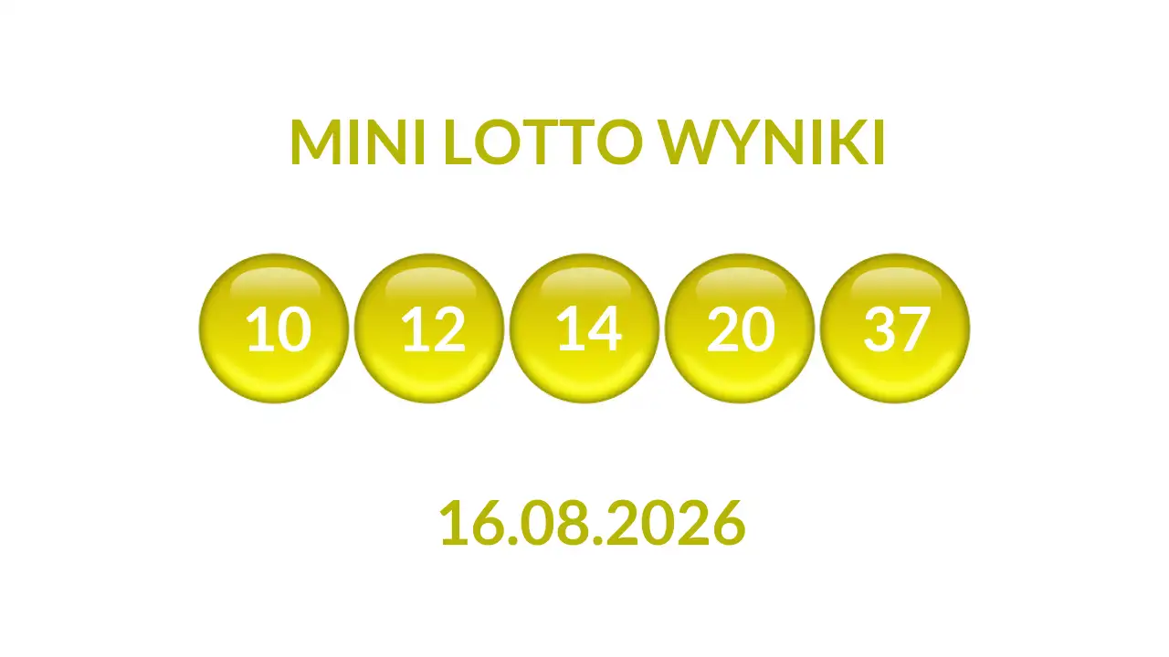 Kulki Mini Lotto z wylosowanymi liczbami dnia 16.08.2026