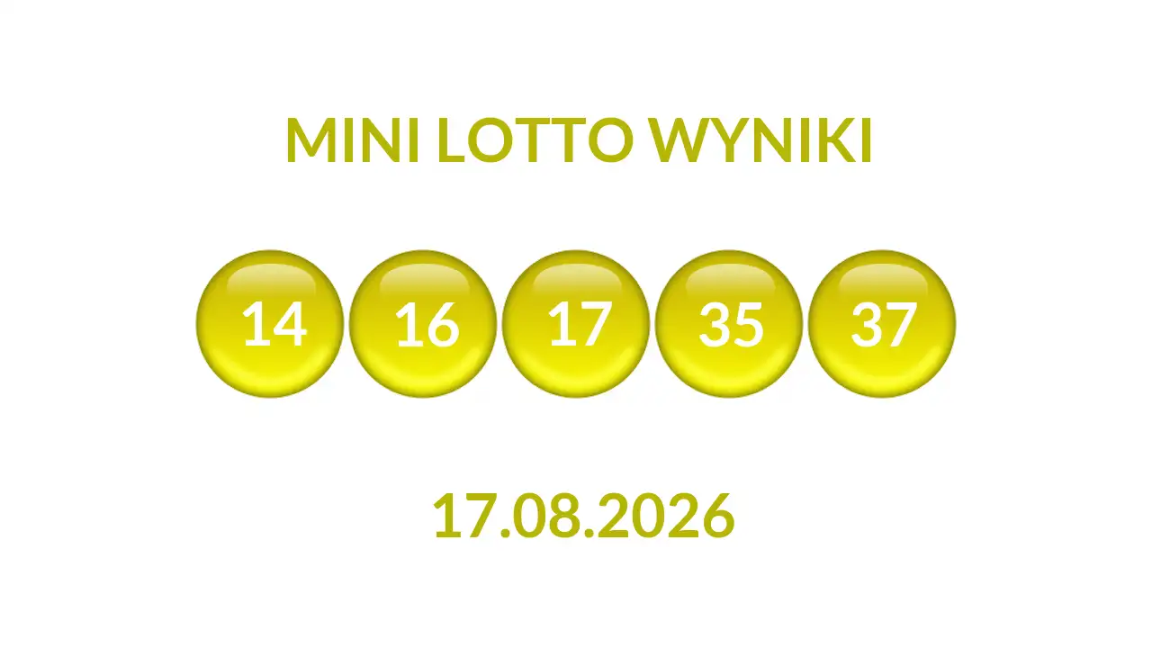 Kulki Mini Lotto z wylosowanymi liczbami dnia 17.08.2026