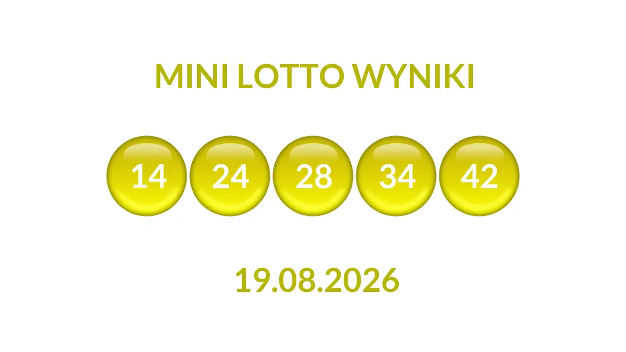 Kulki Mini Lotto z wylosowanymi liczbami dnia 19.08.2026