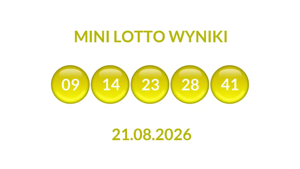 Kulki Mini Lotto z wylosowanymi liczbami dnia 21.08.2026