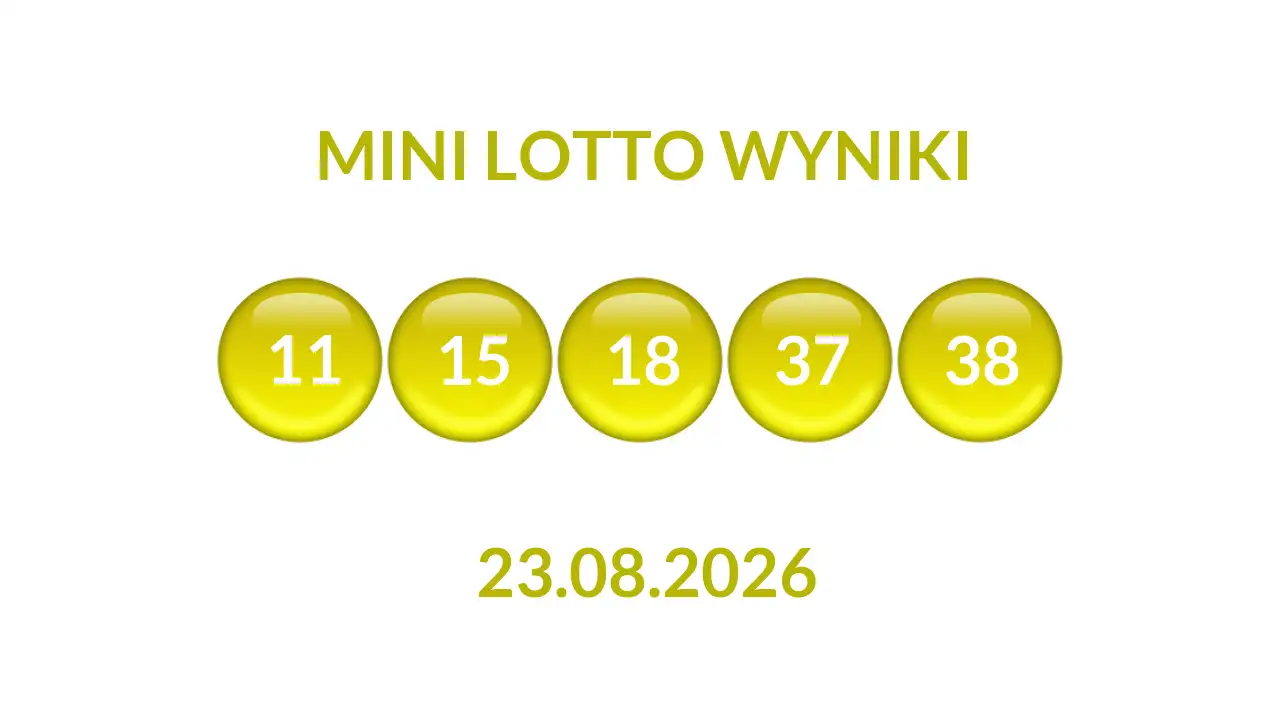 Kulki Mini Lotto z wylosowanymi liczbami dnia 23.08.2026