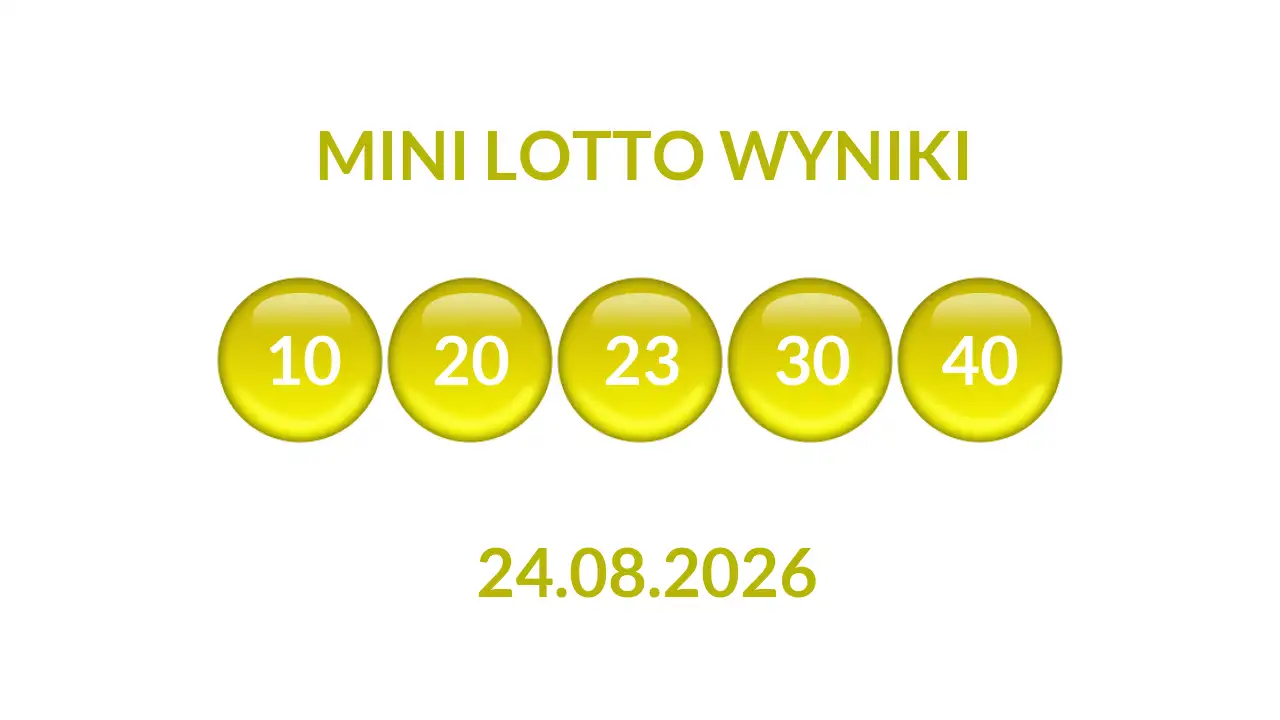 Kulki Mini Lotto z wylosowanymi liczbami dnia 24.08.2026