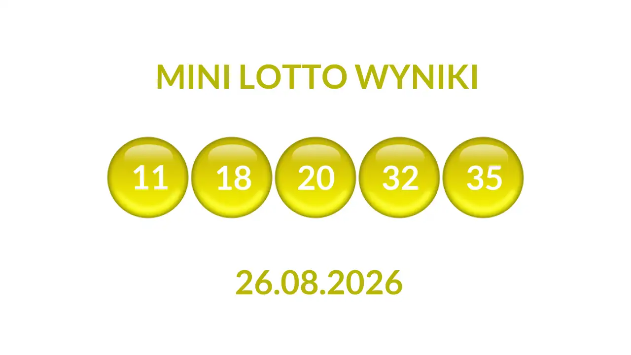Kulki Mini Lotto z wylosowanymi liczbami dnia 26.08.2026
