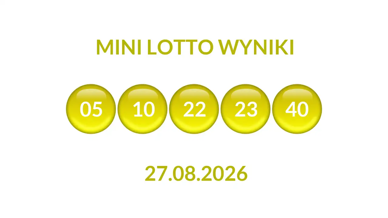 Kulki Mini Lotto z wylosowanymi liczbami dnia 27.08.2026