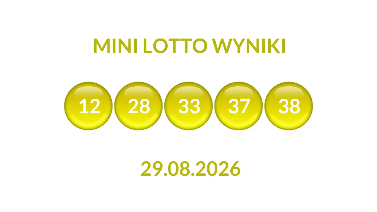 Kulki Mini Lotto z wylosowanymi liczbami dnia 29.08.2026