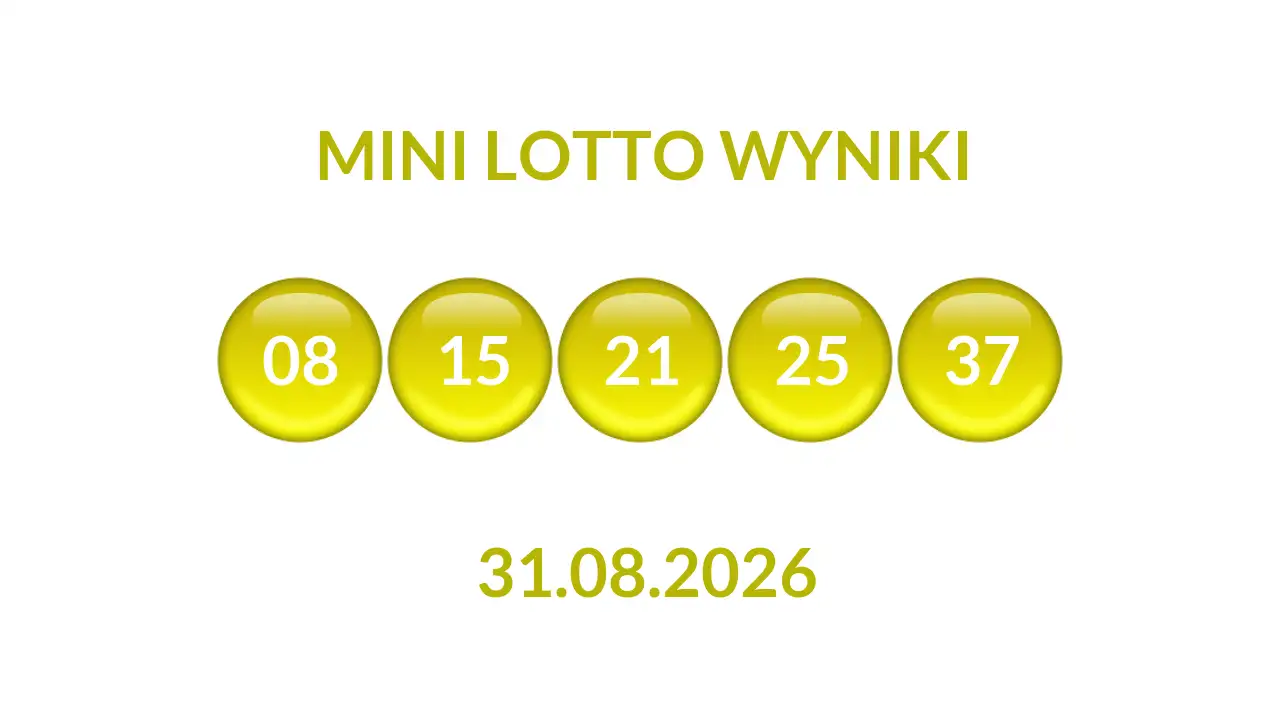 Kulki Mini Lotto z wylosowanymi liczbami dnia 31.08.2026