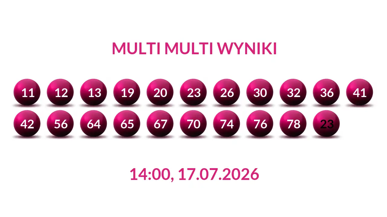 Kulki Multi Multi z wylosowanymi liczbami dnia 17.07.2026 o godz. 14:00